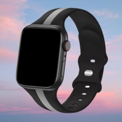 سوار سيليكون لساعة ابل واتش Double Colors Silicone Sports Apple Watch Band 44/45/46/49mm