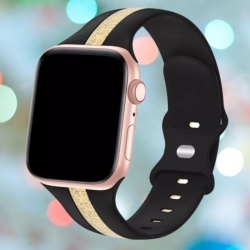 سوار سيليكون لساعة ابل واتش Double Colors Silicone Sports Apple Watch Band 38/40/41/42mm