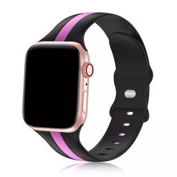 سوار سيليكون لساعة ابل واتش Double Colors Silicone Sports Apple Watch Band 44/45/46/49mm