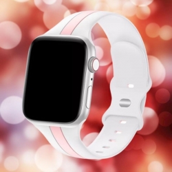 سوار سيليكون لساعة ابل واتش Double Colors Silicone Sports Apple Watch Band 38/40/41/42mm