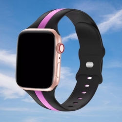 سوار سيليكون لساعة ابل واتش Double Colors Silicone Sports Apple Watch Band 44/45/46/49mm