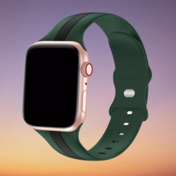 سوار سيليكون لساعة ابل واتش Double Colors Silicone Sports Apple Watch Band 44/45/46/49mm