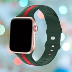 سوار سيليكون لساعة ابل واتش Double Colors Silicone Sports Apple Watch Band 44/45/46/49mm