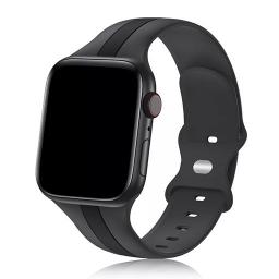 سوار سيليكون لساعة ابل واتش Double Colors Silicone Sports Apple Watch Band 44/45/46/49mm