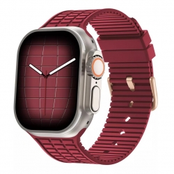 سوار سيليكون رياضي بتصميم جديد لساعة آبل Apple Watch New Design Silicone Band – 38/40/41/42mm
