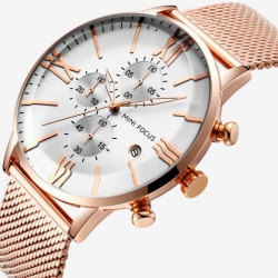Mf0236 Mesh Steel Band Men's Watch ساعة رجالية