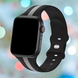 سوار سيليكون لساعة ابل واتش Double Colors Silicone Sports Apple Watch Band 44/45/46/49mm