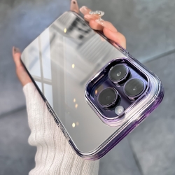 كفر هاتف لأجهزة الآيفون Gorgeous Mirror Phone Case with Colorful Frame and Camera Lens