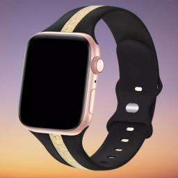 سوار سيليكون لساعة ابل واتش Double Colors Silicone Sports Apple Watch Band 38/40/41/42mm