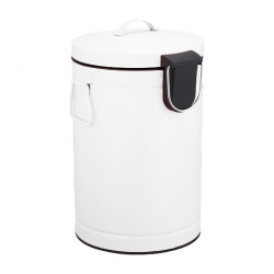 سلة مهملات كبيرة White Trash Can With Lid And Pedal 12L 