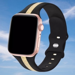 سوار سيليكون لساعة ابل واتش Double Colors Silicone Sports Apple Watch Band 38/40/41/42mm