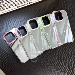 كفر هاتف لأجهزة الآيفون Gorgeous Mirror Phone Case with Colorful Frame and Camera Lens