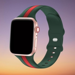 سوار سيليكون لساعة ابل واتش Double Colors Silicone Sports Apple Watch Band 44/45/46/49mm