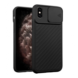 Shockproof Soft Silicone Case With Slide Camera Lens Protection For iPhone كفر سيليكون لأجهزة الآيفون