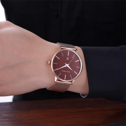 Mf0115 Mesh Steel Band Men's Watch ساعة رجالية