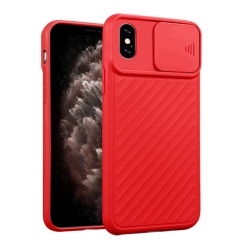 Shockproof Soft Silicone Case With Slide Camera Lens Protection For iPhone كفر سيليكون لأجهزة الآيفون