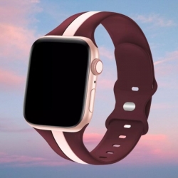 سوار سيليكون لساعة ابل واتش Double Colors Silicone Sports Apple Watch Band 44/45/46/49mm