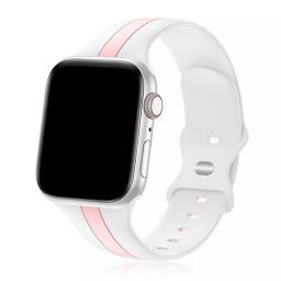سوار سيليكون لساعة ابل واتش Double Colors Silicone Sports Apple Watch Band 44/45/46/49mm