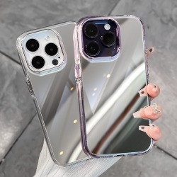 كفر هاتف لأجهزة الآيفون Gorgeous Mirror Phone Case with Colorful Frame and Camera Lens