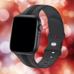 سوار سيليكون لساعة ابل واتش Double Colors Silicone Sports Apple Watch Band 44/45/46/49mm