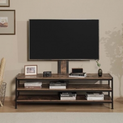 Wooden Tv Table with Shelves طاولة تلفاز خشبية