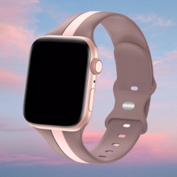 سوار سيليكون لساعة ابل واتش Double Colors Silicone Sports Apple Watch Band 38/40/41/42mm