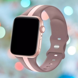 سوار سيليكون لساعة ابل واتش Double Colors Silicone Sports Apple Watch Band 44/45/46/49mm