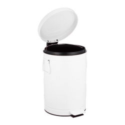 سلة مهملات كبيرة White Trash Can With Lid And Pedal 12L 