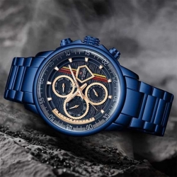 Analog Stainless Steel Strap Watch For Men ساعة رجالية
