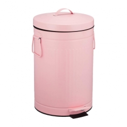 سلة مهملات كبيرة Pink Trash Can With Lid And Pedal 12L 