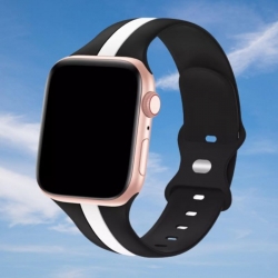 سوار سيليكون لساعة ابل واتش Double Colors Silicone Sports Apple Watch Band 44/45/46/49mm