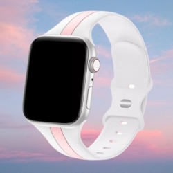 سوار سيليكون لساعة ابل واتش Double Colors Silicone Sports Apple Watch Band 44/45/46/49mm