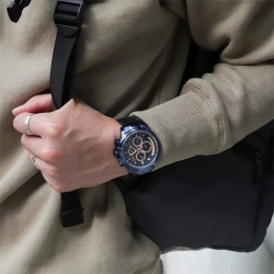 Analog Stainless Steel Strap Watch For Men ساعة رجالية