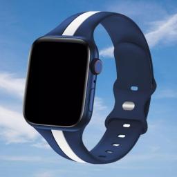 سوار سيليكون لساعة ابل واتش Double Colors Silicone Sports Apple Watch Band 38/40/41/42mm