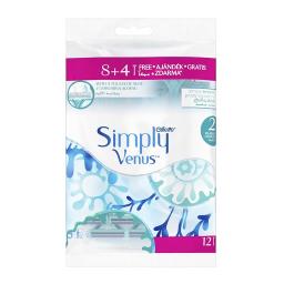 سيت شفرات حلاقة يدوية للنساء بخلاصة الالوفيرا Gillette Simply Venus 2-Blade Disposable Razor For Women 12 Pcs Set 