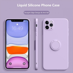 كفر سيليكون لاجهزة ايفون Liquid Silicone Phone Case With Ring Holder ...