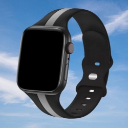 سوار سيليكون لساعة ابل واتش Double Colors Silicone Sports Apple Watch Band 44/45/46/49mm