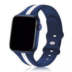 سوار سيليكون لساعة ابل واتش Double Colors Silicone Sports Apple Watch Band 44/45/46/49mm