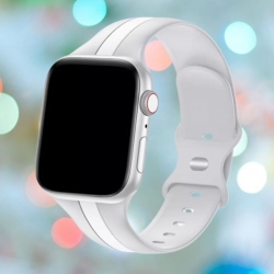 سوار سيليكون لساعة ابل واتش Double Colors Silicone Sports Apple Watch Band 44/45/46/49mm