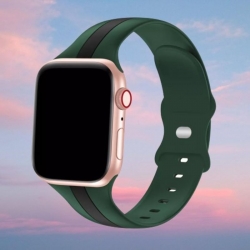 سوار سيليكون لساعة ابل واتش Double Colors Silicone Sports Apple Watch Band 38/40/41/42mm