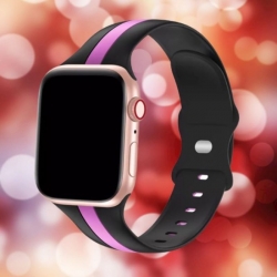 سوار سيليكون لساعة ابل واتش Double Colors Silicone Sports Apple Watch Band 44/45/46/49mm