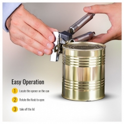 فتاحة علب Stainless Steel Can Opener With Tube Handle 