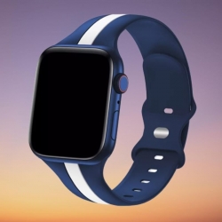 سوار سيليكون لساعة ابل واتش Double Colors Silicone Sports Apple Watch Band 44/45/46/49mm