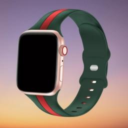 سوار سيليكون لساعة ابل واتش Double Colors Silicone Sports Apple Watch Band 38/40/41/42mm