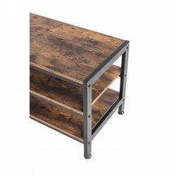 Wooden Tv Table with Shelves طاولة تلفاز خشبية
