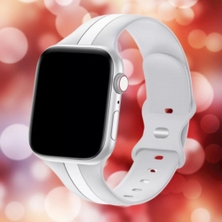 سوار سيليكون لساعة ابل واتش Double Colors Silicone Sports Apple Watch Band 44/45/46/49mm