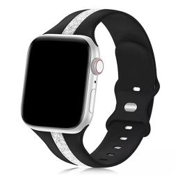 سوار سيليكون لساعة ابل واتش Double Colors Silicone Sports Apple Watch Band 44/45/46/49mm