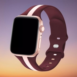 سوار سيليكون لساعة ابل واتش Double Colors Silicone Sports Apple Watch Band 44/45/46/49mm