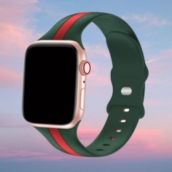سوار سيليكون لساعة ابل واتش Double Colors Silicone Sports Apple Watch Band 38/40/41/42mm