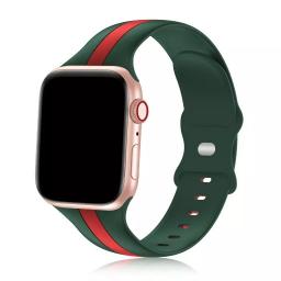سوار سيليكون لساعة ابل واتش Double Colors Silicone Sports Apple Watch Band 44/45/46/49mm